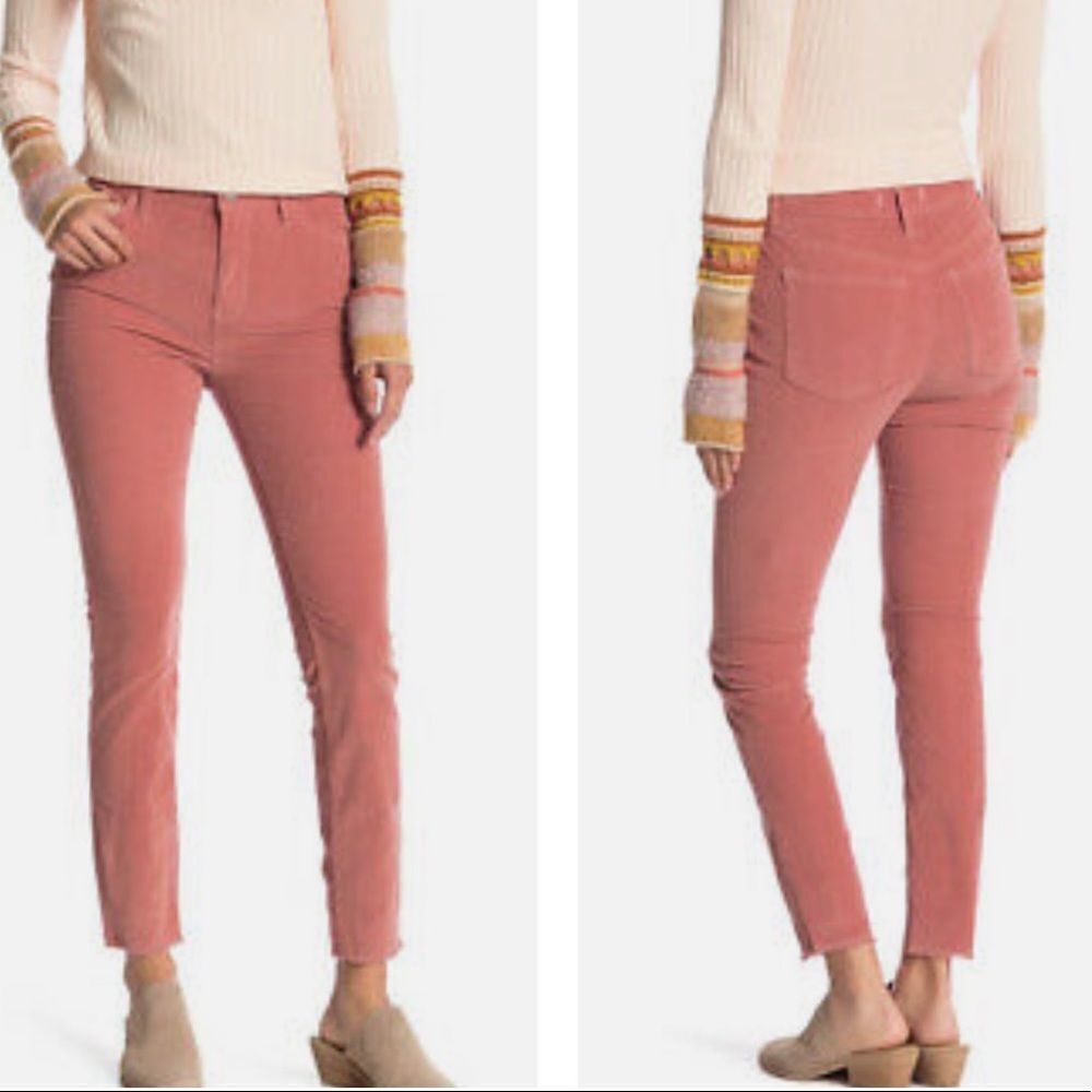 Free People Skinny Modern Mauve Pink Corduroy Pants OB823192 Size 29